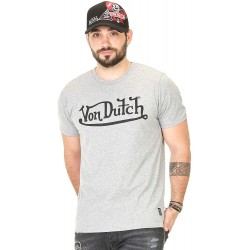 T-Shirt Gris Chiné Logo Von Dutch - T-shirt Von Dutch sport The Duck