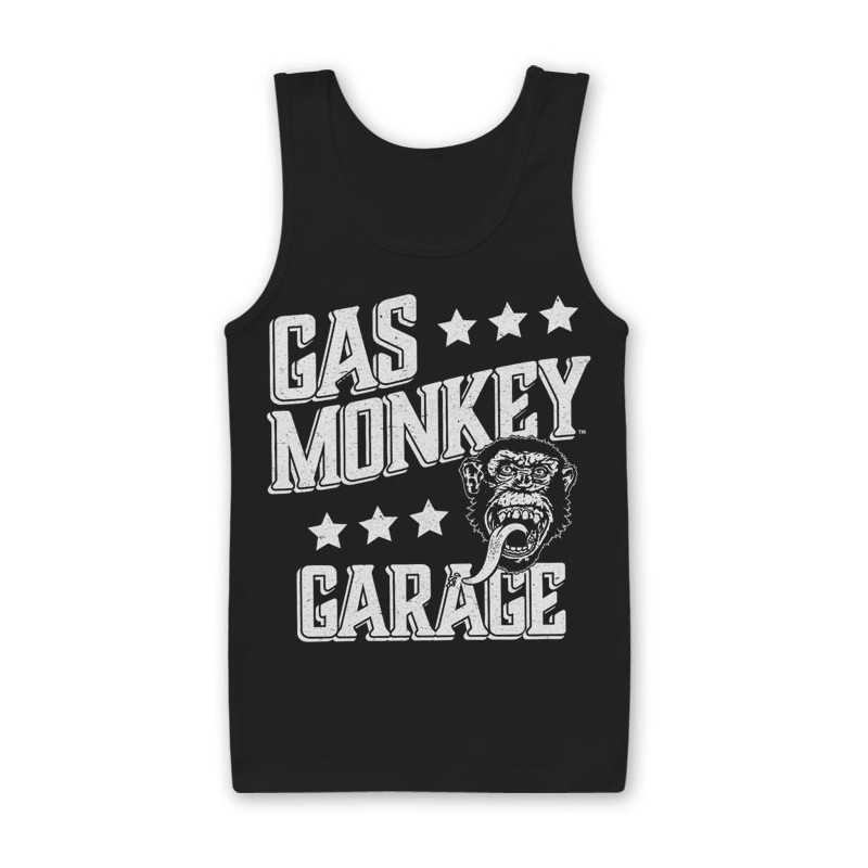 Débardeur Noir Homme Etoiles Gas Monkey