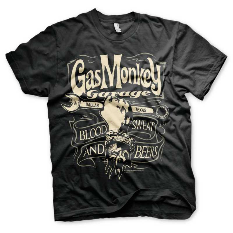 T-Shirt Noir Clé à Molette Garage Gas Monkey