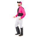 Déguisement de Jockey Rose et Noir Homme PtitClown