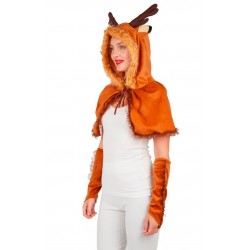 Besoin de compléter un déguisement de Noël adulte ? Ce set d'accessoires de renne est fait pour vous ! Pour homme ou pour femme, vous serez le renne de la soirée avec cette cape à capuche.