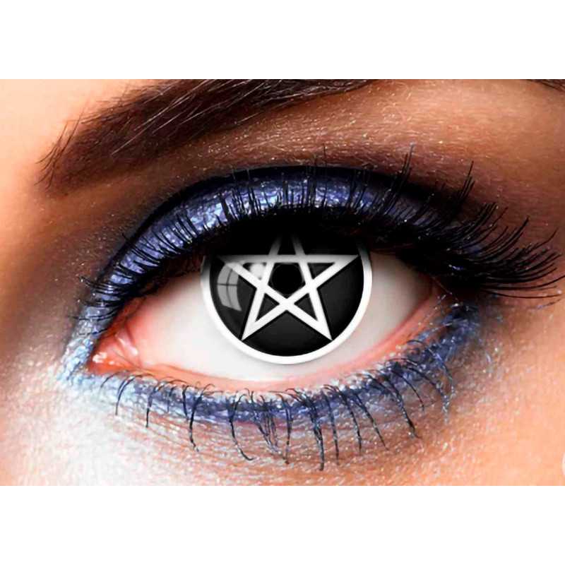 Lentilles Fantaisie Halloween Croix Satanique Noir Adulte - Costume Lentille The Duck