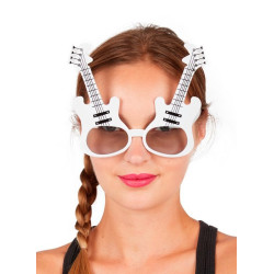 Lunettes Guitares Rock Blanc Adulte - Déguisement Rock Adulte - Costume Rock Adulte The Duck