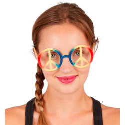 Lunettes Hippie Peace and Love Adulte