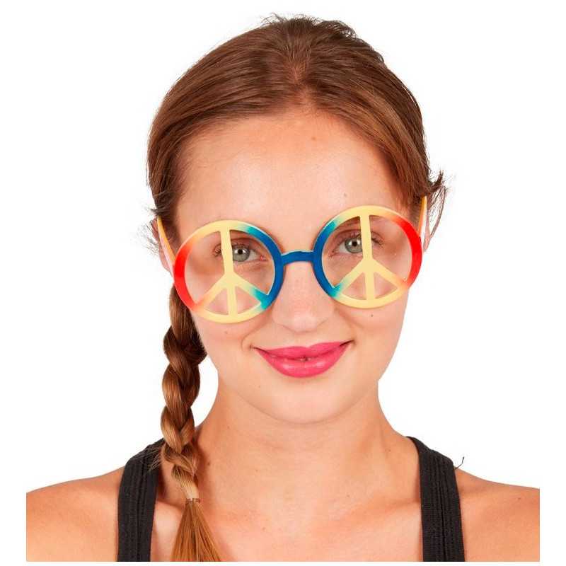 Lunettes Hippie Multicolore Adulte - Déguisement hippie adulte - Costume hippie adulte The Duck