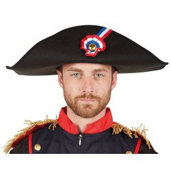 Chapeau de Révolution Française Noir Adulte -Déguisement Napoléon Adulte The Duck