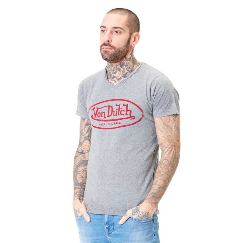 T-Shirt Homme Gris Logo Von Dutch