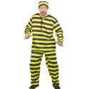 Déguisement Prisonnier Jaune Noir Adulte - Costume Prisonnier Homme The Duck