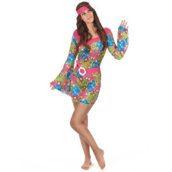 Déguisement hippie femme Ã  fleurs Jadeo