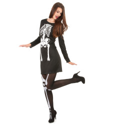 Déguisement squelette femme Halloween Jadeo