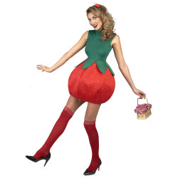 Déguisement robe fraise femme Jadeo