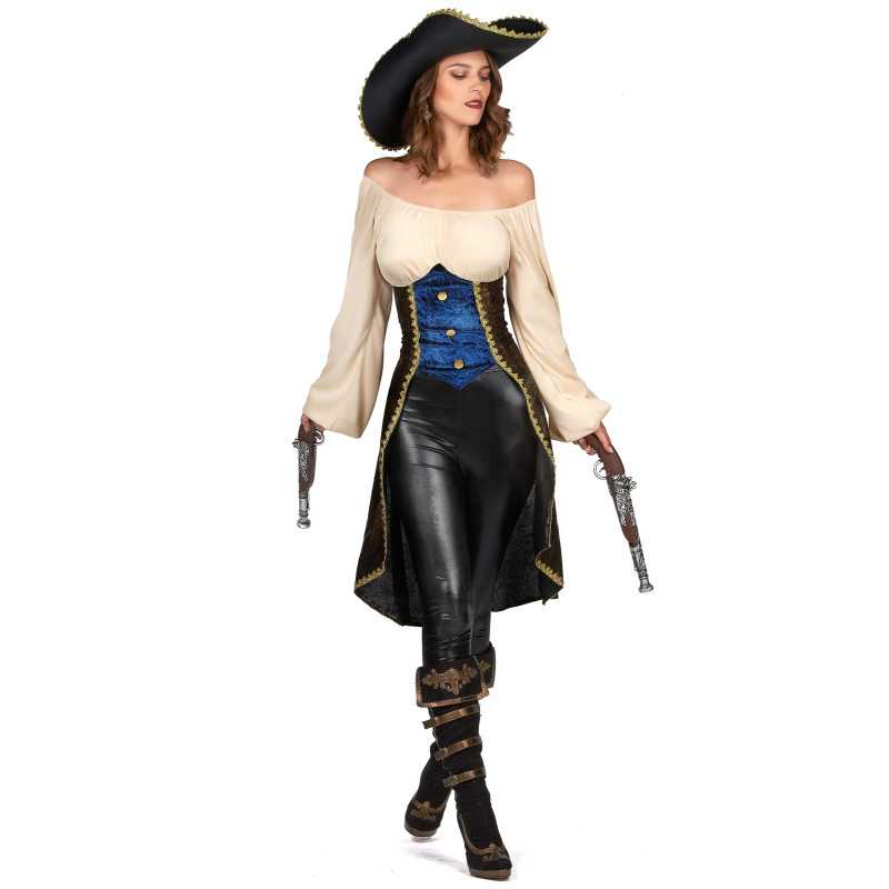 Déguisement pirate marron femme