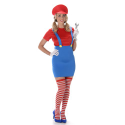 Déguisement Plombier rouge femme Jadeo