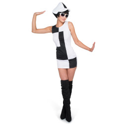 Déguisement disco bicolore femme Jadeo