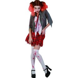 Déguisement zombie écolière femme Halloween Jadeo