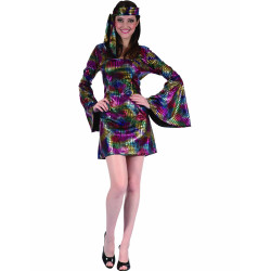 Déguisement disco multicolore femme Jadeo