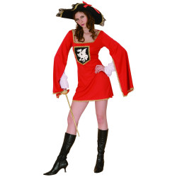 Déguisement mousquetaire rouge femme Jadeo