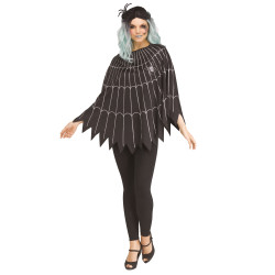 Poncho toile d'araignée argent femme Jadeo