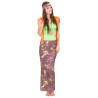 Déguisement hippie rose et vert femme Jadeo