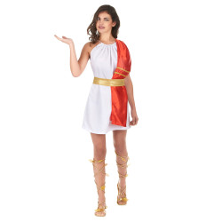 Déguisement romaine rouge et or femme Jadeo