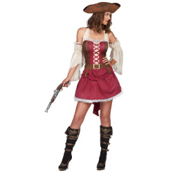 Déguisement pirate bordeaux sexy femme Jadeo