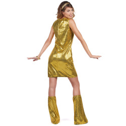 Déguisement Disco doré à  sequins femme Jadeo