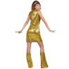 Déguisement Disco doré à  sequins femme Jadeo