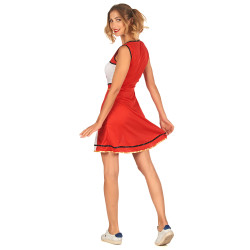 Déguisement pompom girl USA rouge femme Jadeo
