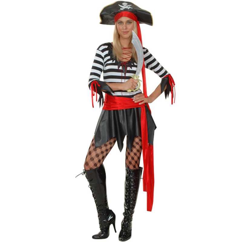 Déguisement pirate ceinture rouge femme