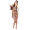 Déguisement hippie rouge et violet femme Jadeo