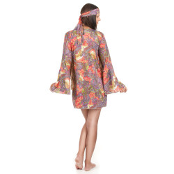 Déguisement hippie rouge et violet femme Jadeo