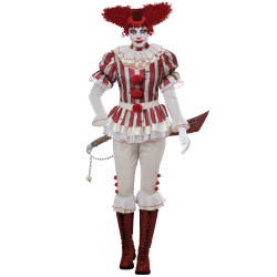 Déguisement clown psycho rayé luxe femme Jadeo