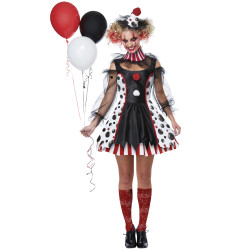 Déguisement clown psycho robe luxe femme Jadeo