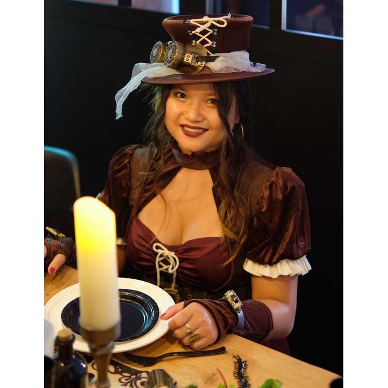 Déguisement steampunk bordeaux luxe femme Jadeo