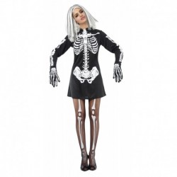 Déguisement squelette noir et blanc femme Halloween