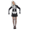 Déguisement squelette noir et blanc femme Halloween Jadeo