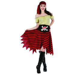 Déguisement pirate avec tête de mort femme Jadeo