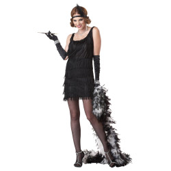 Déguisement Charleston noir brillant femme Jadeo
