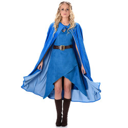 Déguisement guerrière médiévale bleu femme Jadeo