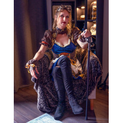 Déguisement rétro futuriste steampunk luxe femme Jadeo
