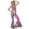 Déguisement combinaison hippie psychédélique femme Jadeo