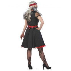 Déguisement diseuse de bonne aventure noir et blanc femme Jadeo