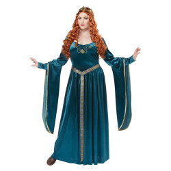 Déguisement princesse médiévale bleue grande taille femme Jadeo