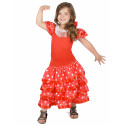 Déguisement Danseuse Flamenco Rouge à  Pois Blanc Fille Jadeo