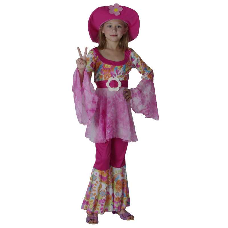 Déguisement hippie rose fille