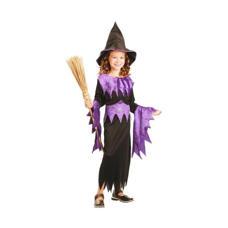 Déguisement violet de sorcière fille Halloween