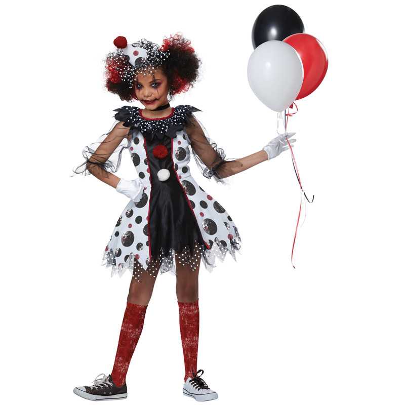 Déguisement clown effrayant luxe fille Jadeo