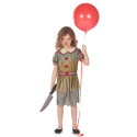 Déguisement clown terrifiant gris fille Jadeo