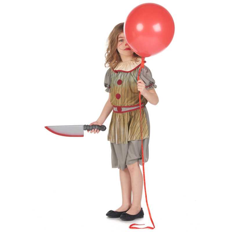 Déguisement clown terrifiant gris fille Jadeo