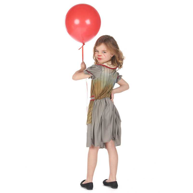 Déguisement clown terrifiant gris fille Jadeo